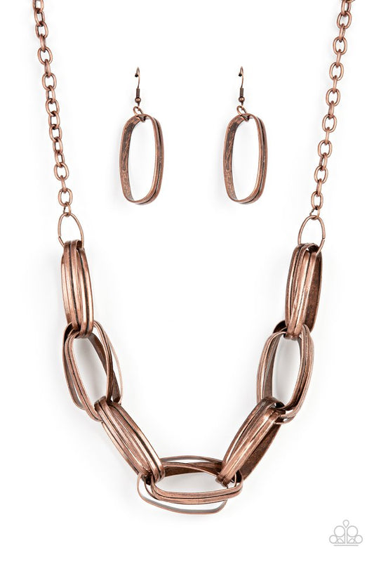 ​Fiercely Flexing - Copper - Paparazzi Necklace Image