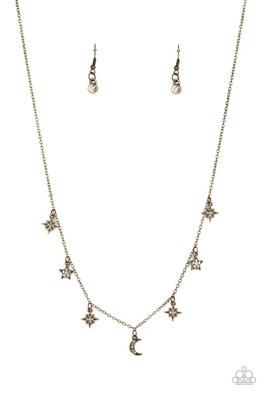Cosmic Runway - Brass - Paparazzi Necklace Image