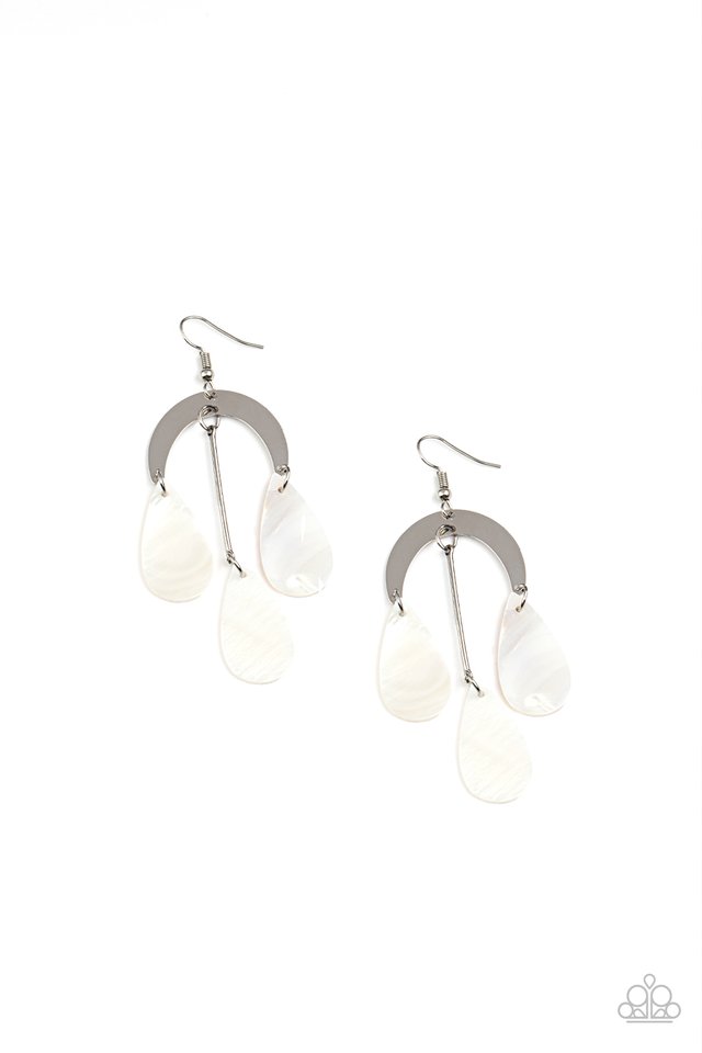 Atlantis Ambience - White - Paparazzi Earring Image