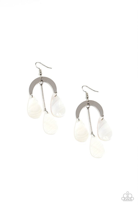 Atlantis Ambience - White - Paparazzi Earring Image