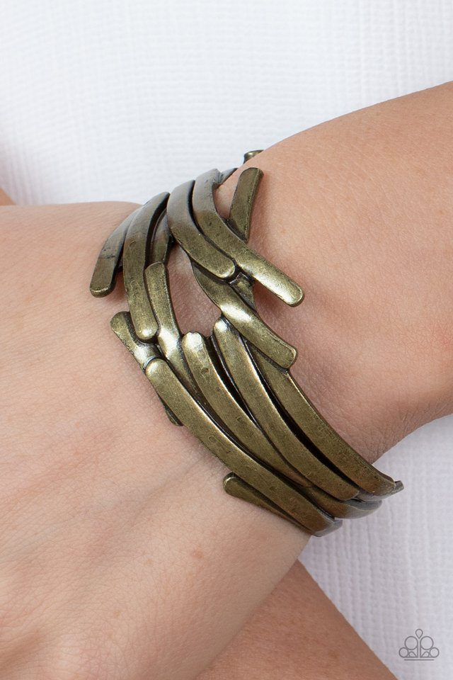 ​Stockpiled Style - Brass - Paparazzi Bracelet Image