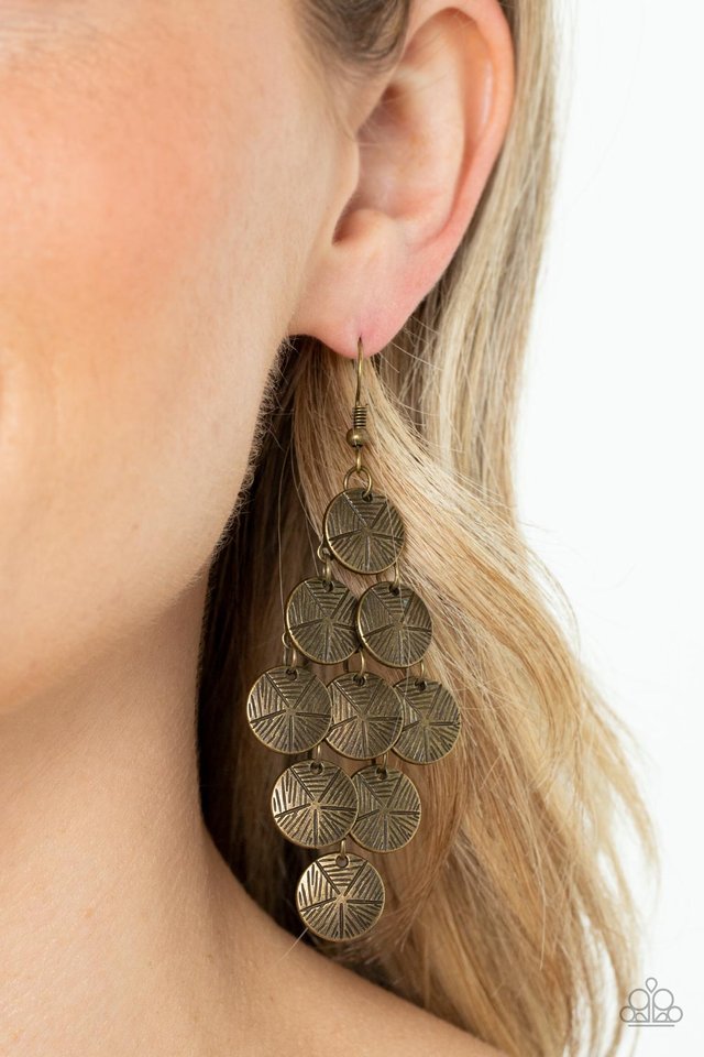How CHIME Flies - Brass - Paparazzi Earring Image