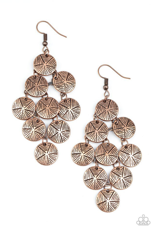 ​How CHIME Flies - Copper - Paparazzi Earring Image