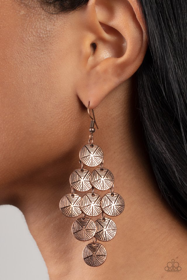 ​How CHIME Flies - Copper - Paparazzi Earring Image