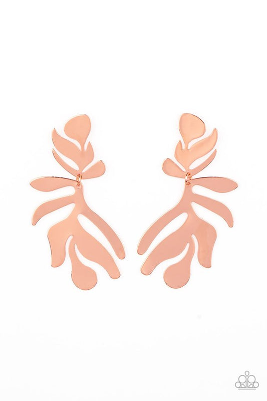Palm Picnic - Copper - Paparazzi Earring Image