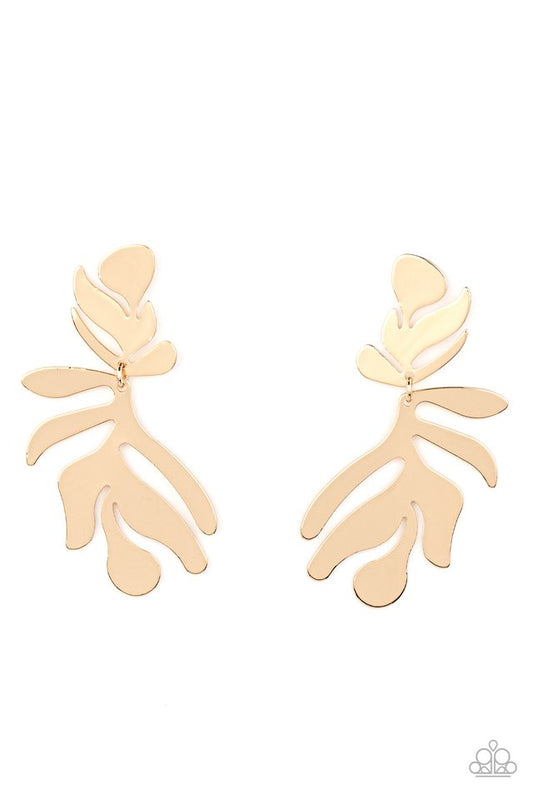 ​Palm Picnic - Gold - Paparazzi Earring Image