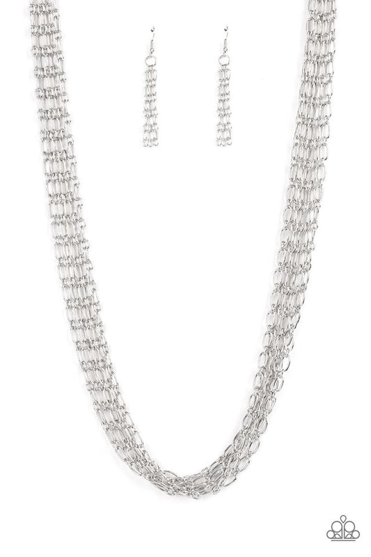​Dynamite Dynamo - Silver - Paparazzi Necklace Image