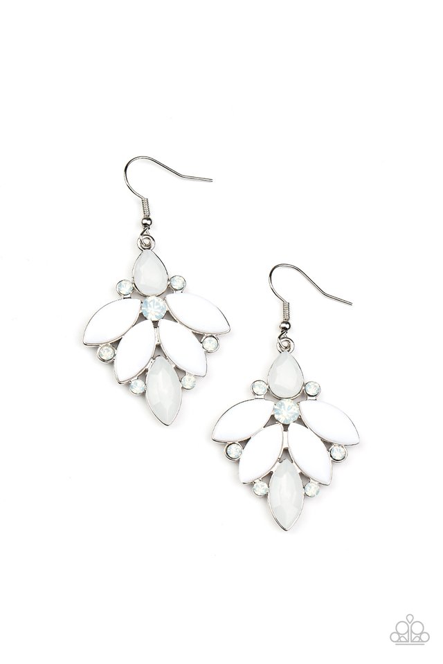 ​Fantasy Flair - White - Paparazzi Earring Image