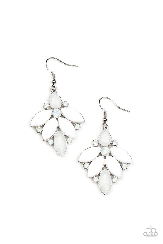 ​Fantasy Flair - White - Paparazzi Earring Image