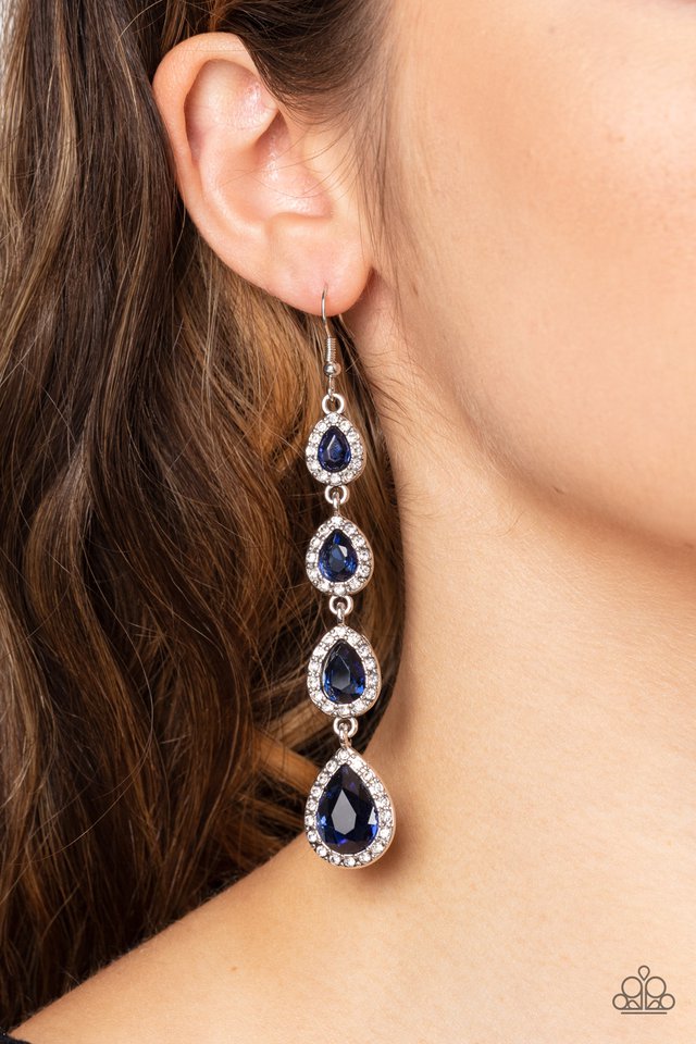 Confidently Classy - Blue - Paparazzi Earring Image