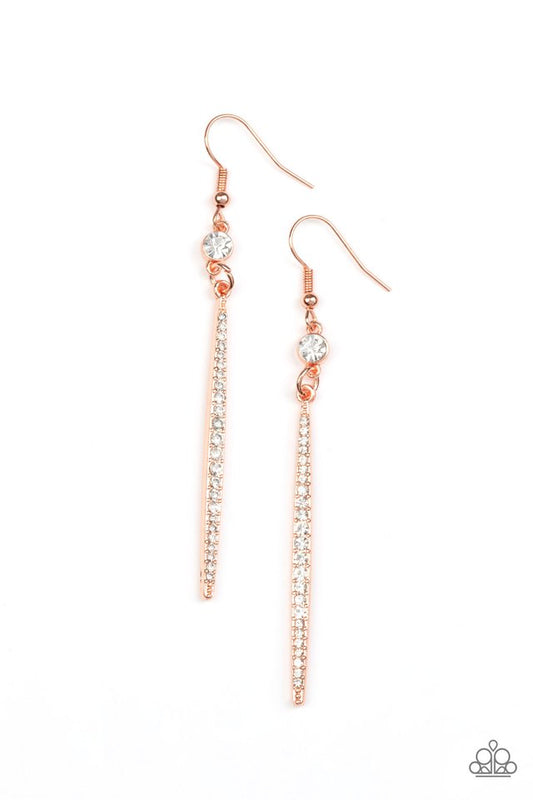 ​Skyscraping Shimmer - Copper - Paparazzi Earring Image