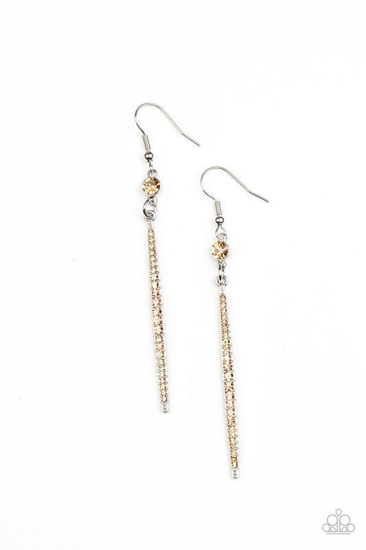 ​Skyscraping Shimmer - Brown - Paparazzi Earring Image