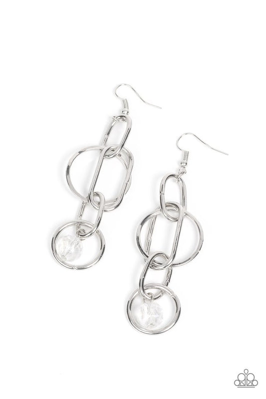 Park Avenue Princess - White - Paparazzi Earring Image