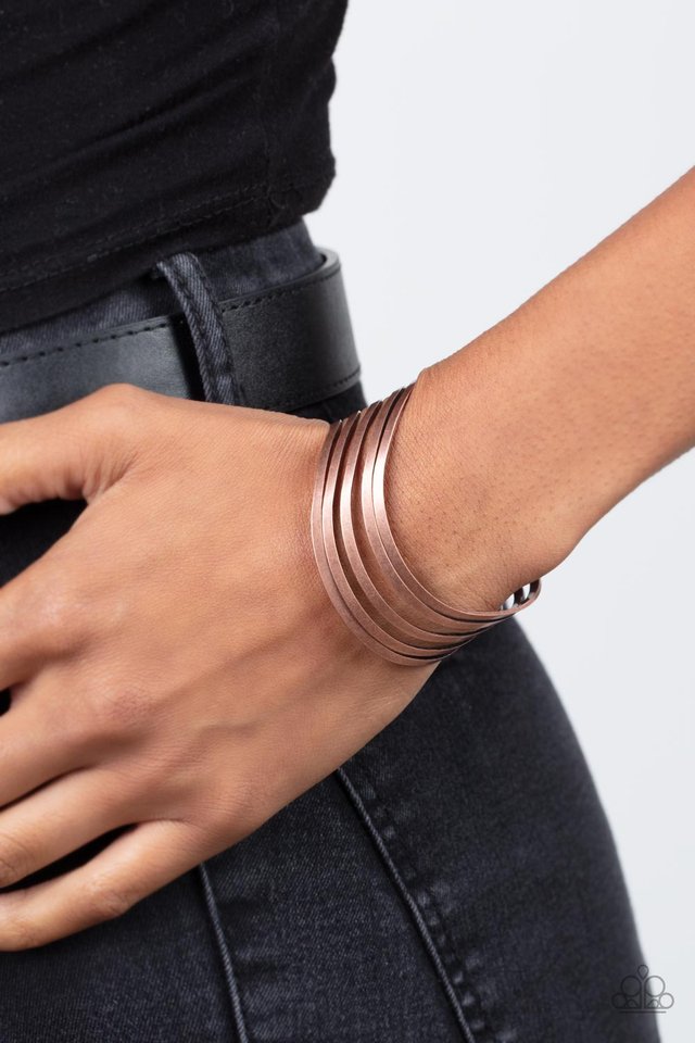 ​Tantalizingly Tiered - Copper - Paparazzi Bracelet Image