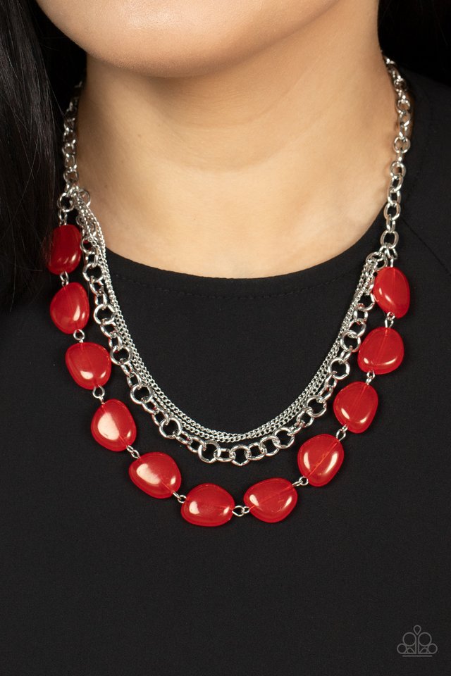 Pumped Up Posh - Red - Paparazzi Necklace Image