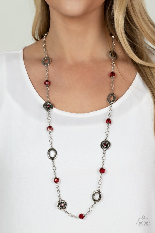 Glammed Up Goals - Red - Paparazzi Necklace Image