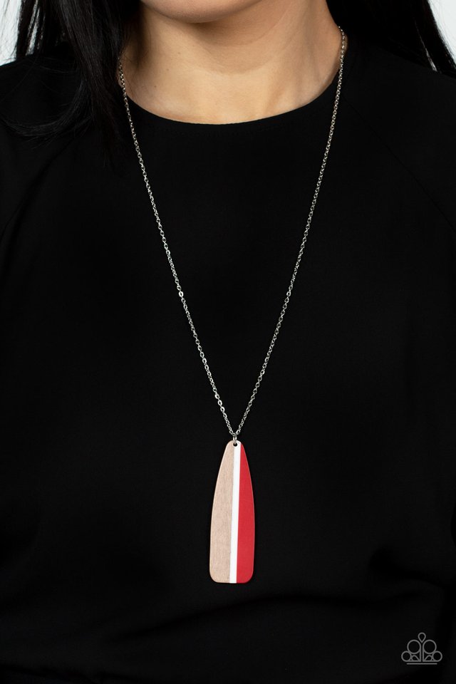 Grab a Paddle - Red - Paparazzi Necklace Image