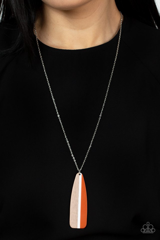 Grab a Paddle - Orange - Paparazzi Necklace Image