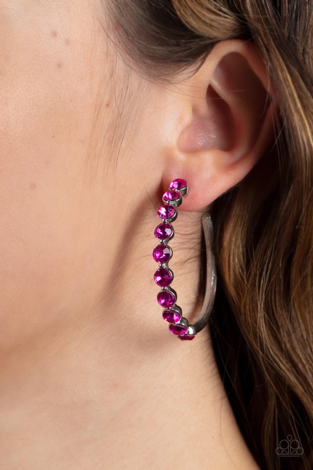 Photo Finish - Pink - Paparazzi Earring Image
