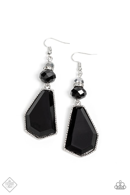 Defaced Dimension - Black - Paparazzi Earring Image