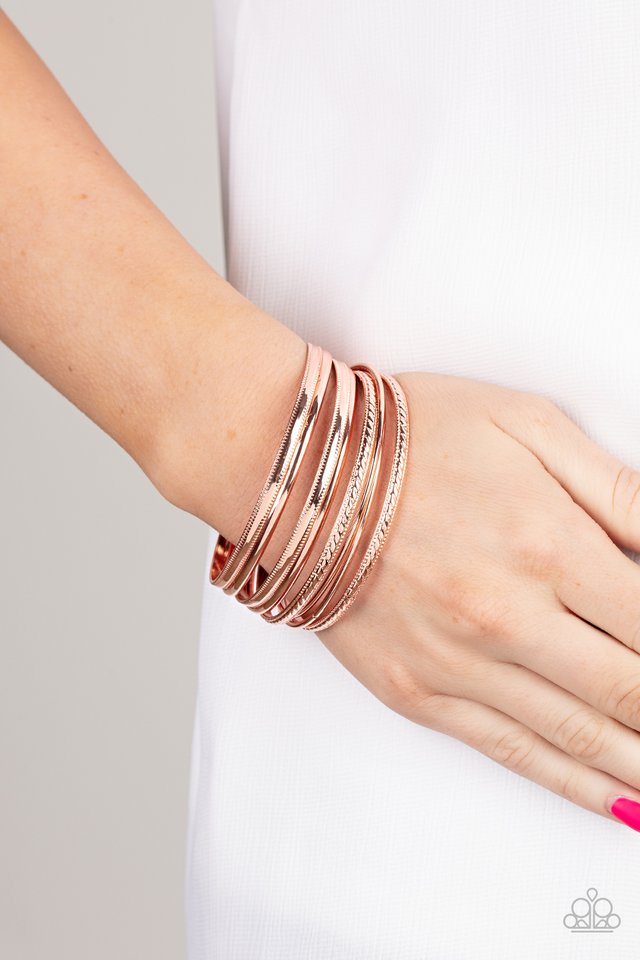 ​Stackable Shimmer - Copper - Paparazzi Bracelet Image