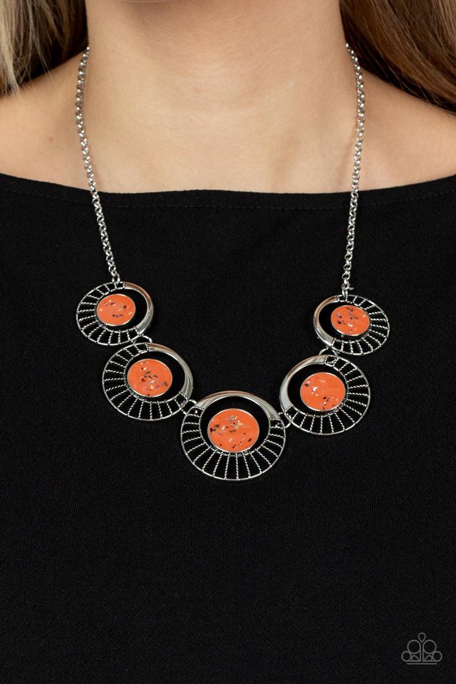 ​Elliptical Effervescence - Orange - Paparazzi Necklace Image