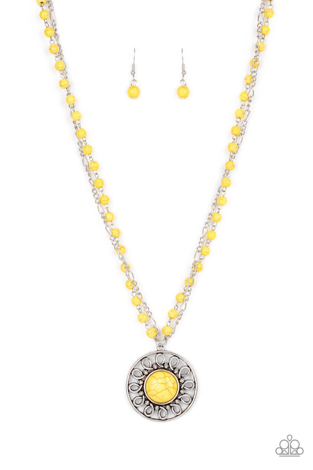 Sahara Suburb - Yellow - Paparazzi Necklace Image