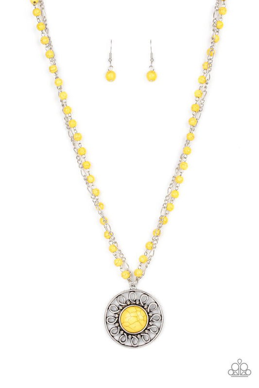 Sahara Suburb - Yellow - Paparazzi Necklace Image