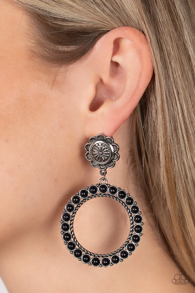 Playfully Prairie - Black - Paparazzi Earring Image