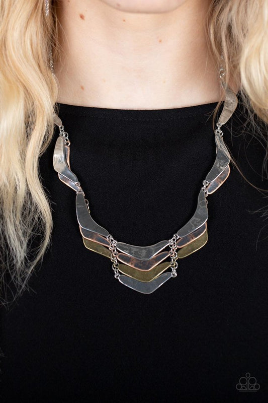 ​Mixed Metal Mecca - Silver - Paparazzi Necklace Image