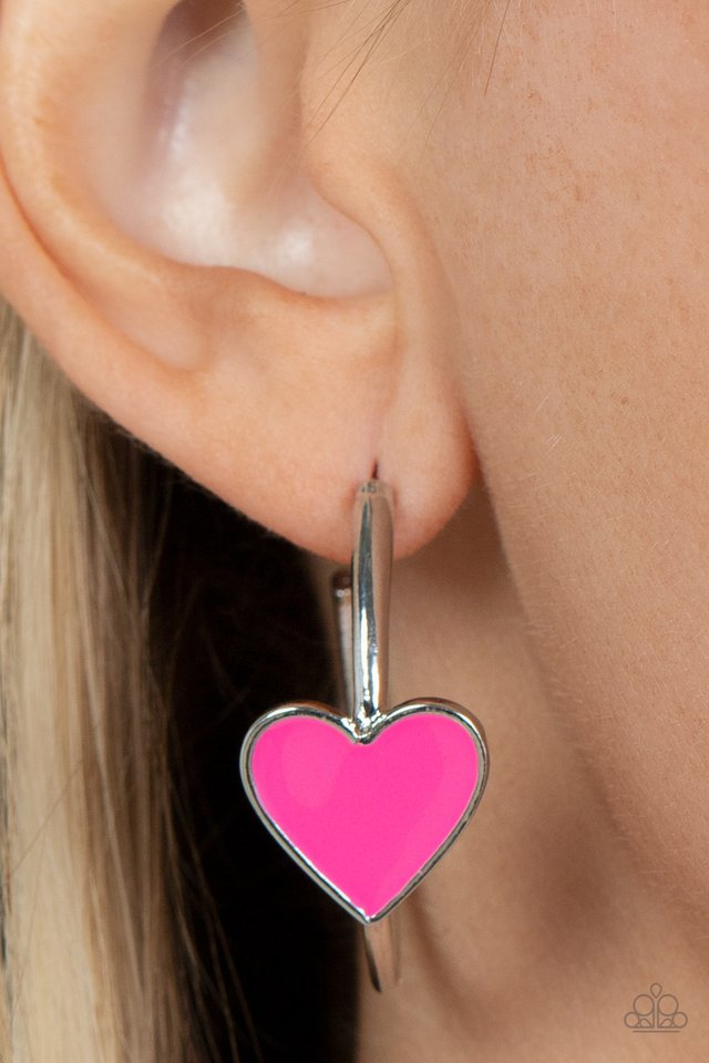 ​Kiss Up - Pink - Paparazzi Earring Image
