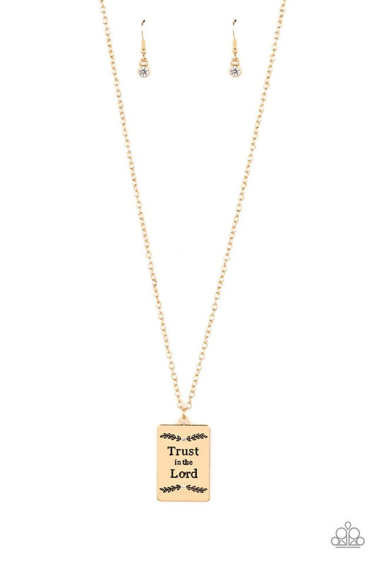 All About Trust - Gold - Paparazzi Necklace Image