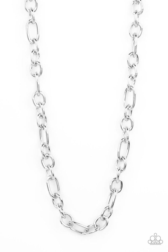 Ringside Throne - Silver - Paparazzi Necklace Image
