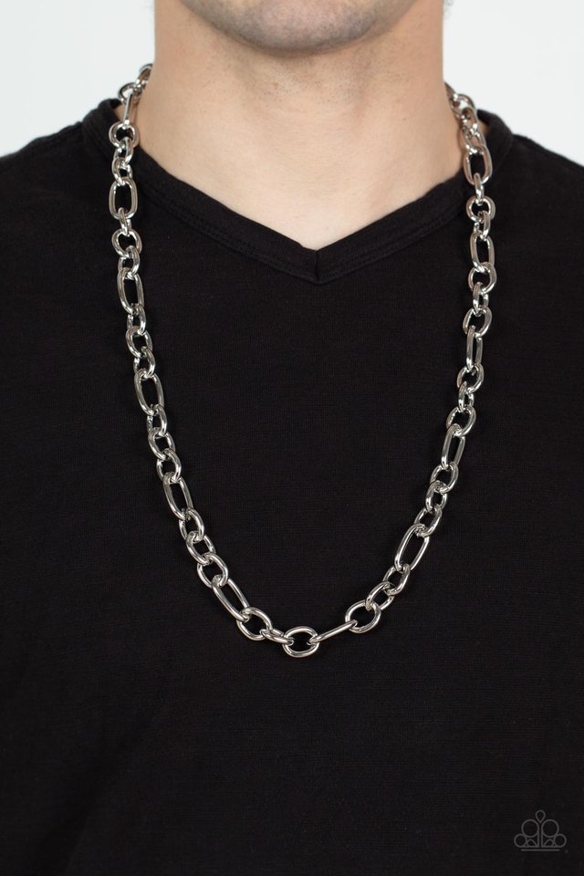 Ringside Throne - Silver - Paparazzi Necklace Image