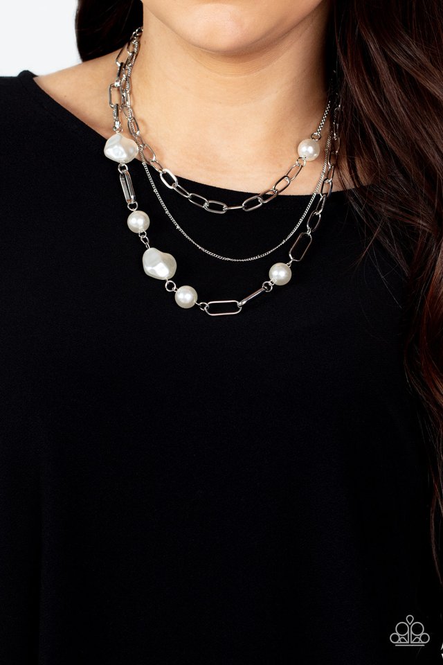 ​Modern Innovation - White - Paparazzi Necklace Image