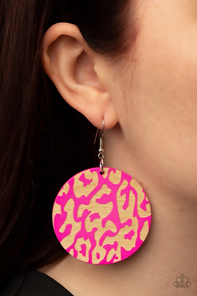 ​Catwalk Safari - Pink - Paparazzi Earring Image
