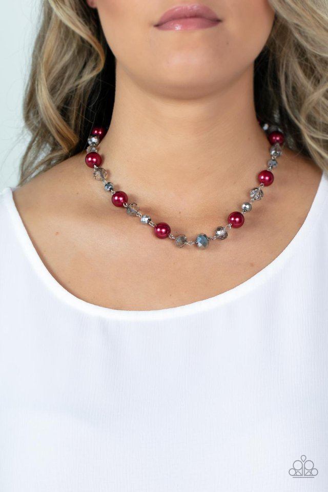 Decked Out Dazzle - Red - Paparazzi Necklace Image