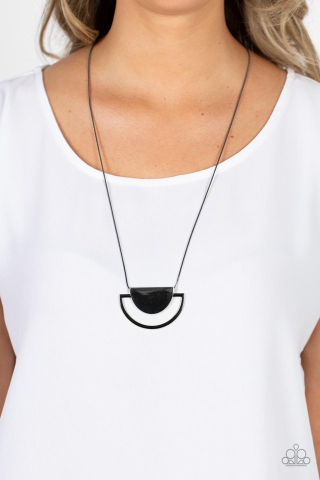Lunar Phases - Black - Paparazzi Necklace Image