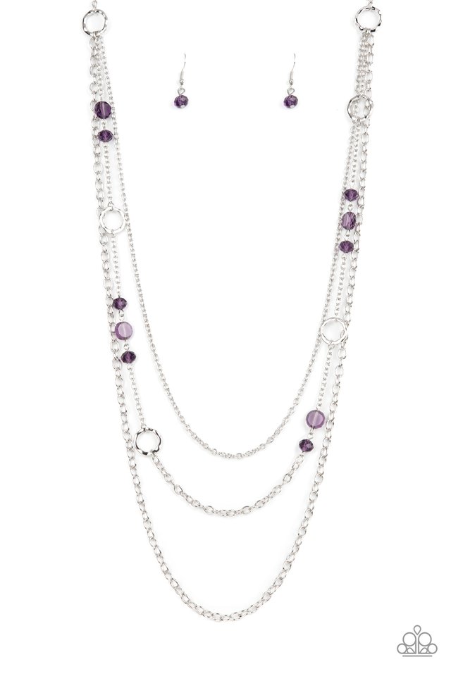 Starry-Eyed Eloquence - Purple - Paparazzi Necklace Image