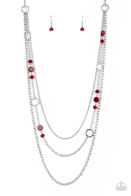 Starry-Eyed Eloquence - Red - Paparazzi Necklace Image