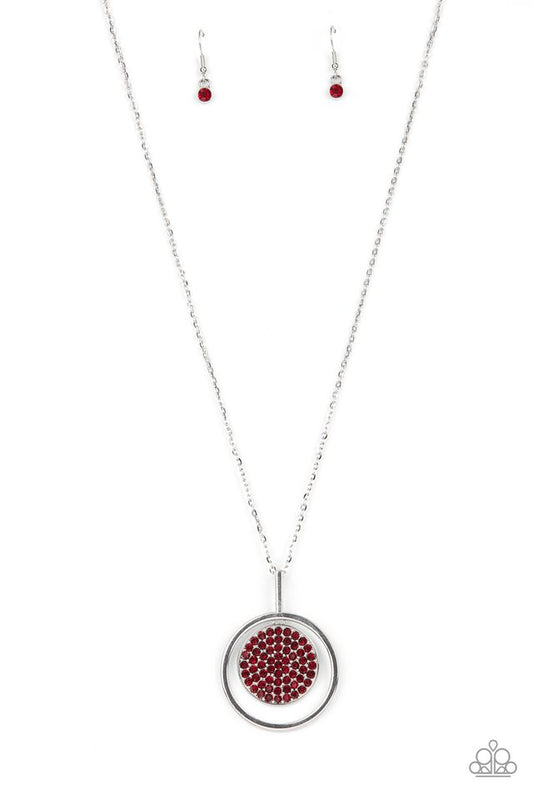 There She GLOWS! - Red - Paparazzi Necklace Image