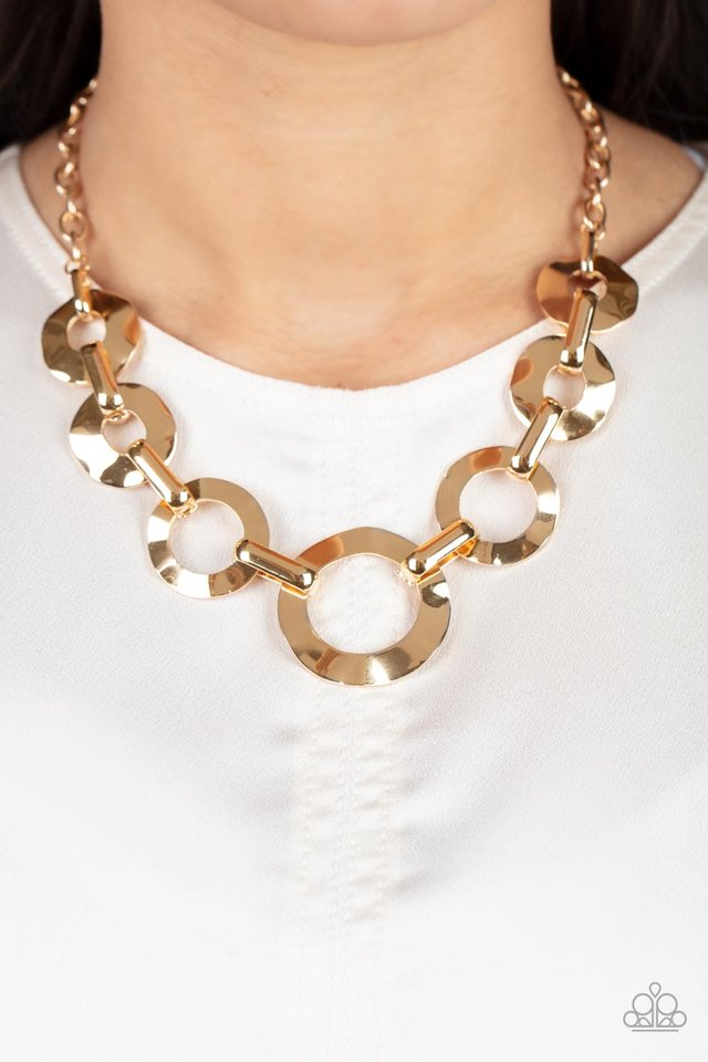 Mechanical Masterpiece - Gold - Paparazzi Necklace Image