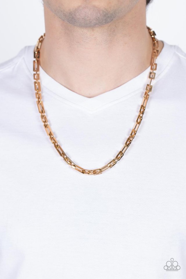 Rocket Zone - Gold - Paparazzi Necklace Image