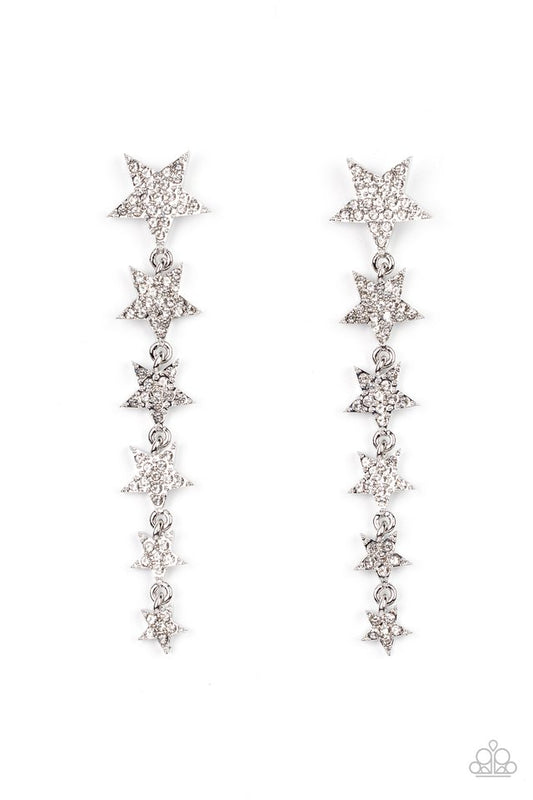 ​Americana Attitude - White - Paparazzi Earring Image