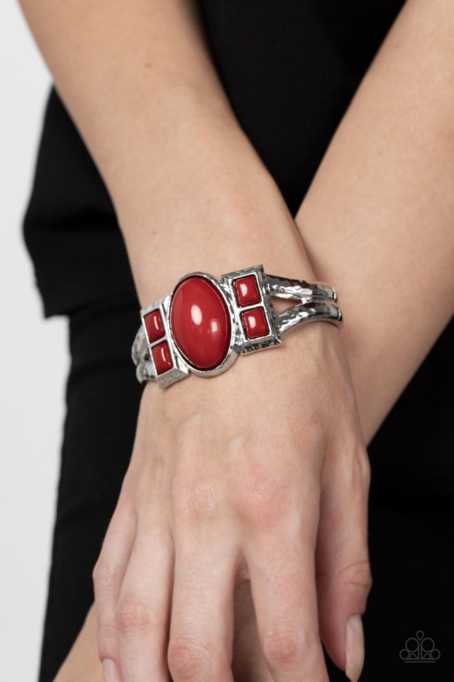 ​A Touch of Tiki - Red - Paparazzi Bracelet Image
