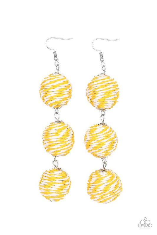 ​Laguna Lanterns - Yellow - Paparazzi Earring Image
