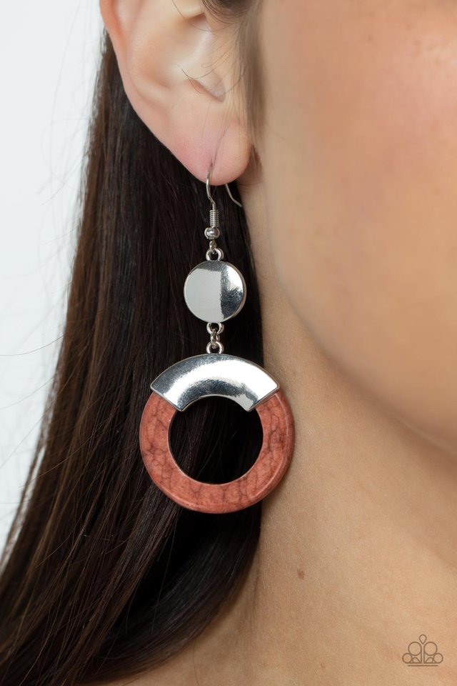 ​ENTRADA at Your Own Risk - Brown - Paparazzi Earring Image