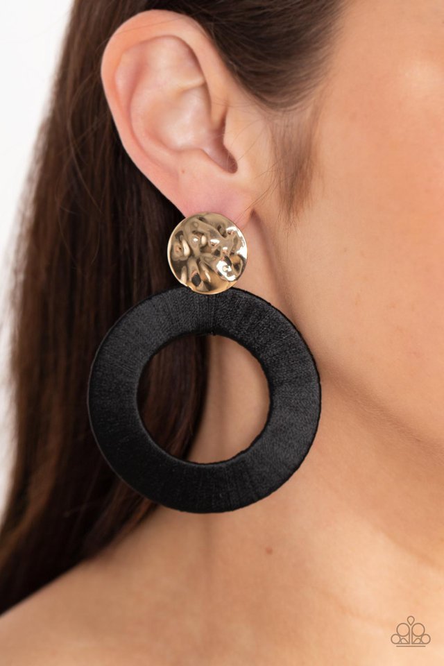​​​Strategically Sassy - Black - Paparazzi Earring Image