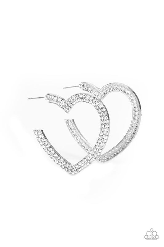 AMORE to Love - White - Paparazzi Earring Image