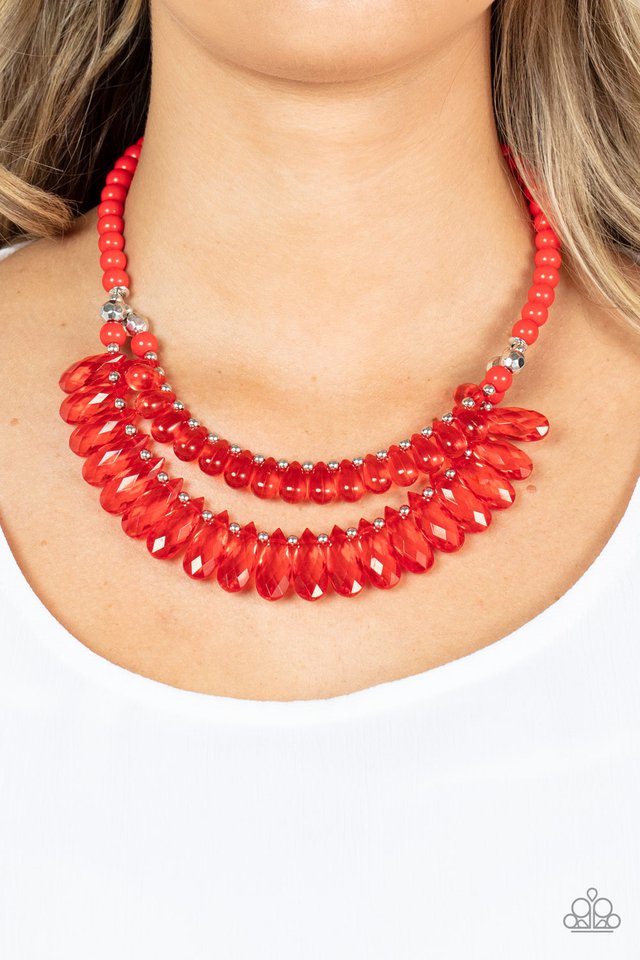 ​All Across the GLOBETROTTER - Red - Paparazzi Necklace Image